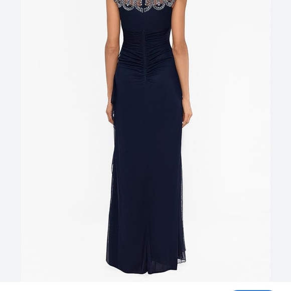 Exscape Beaded  Navy Blue Evening Gown long like new - Picture 7 of 7